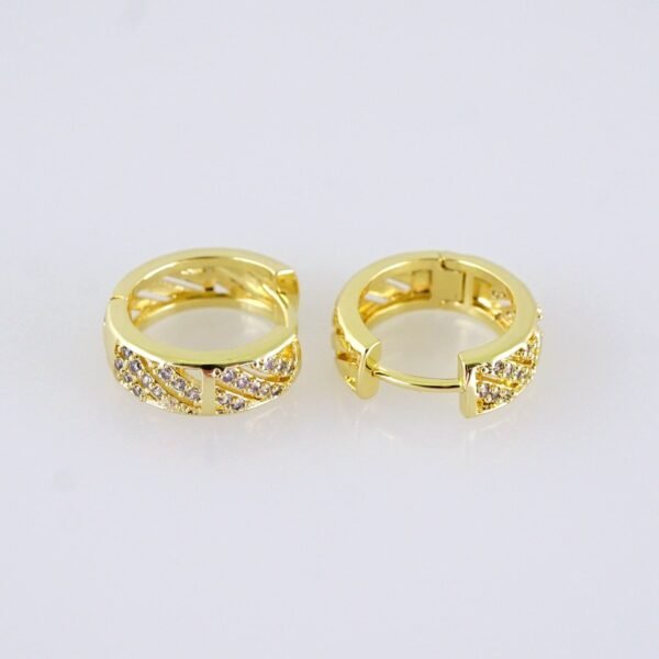 Women Earrings/ Aretes Dama/ Zircon Stone/ 14k Real Color// E1605 - Image 2