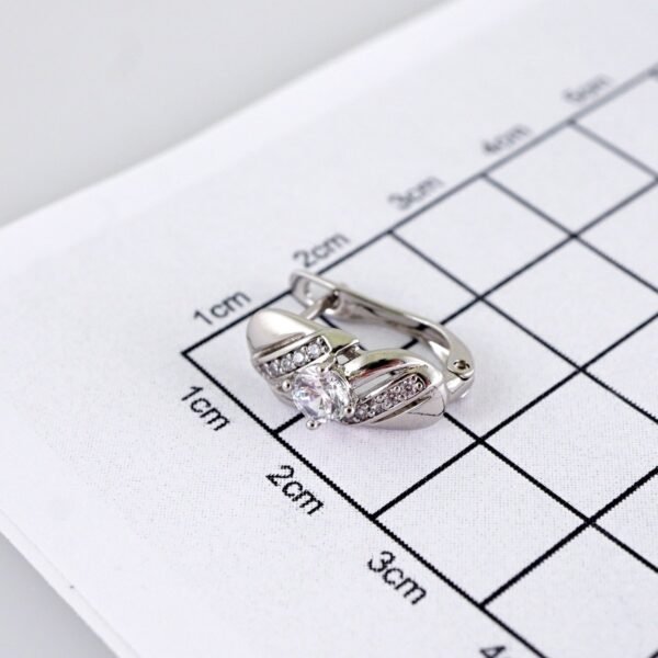 Women Earrings/ Aretes Dama/ Zircon Stone/ Silver Color// E1606 - Image 3