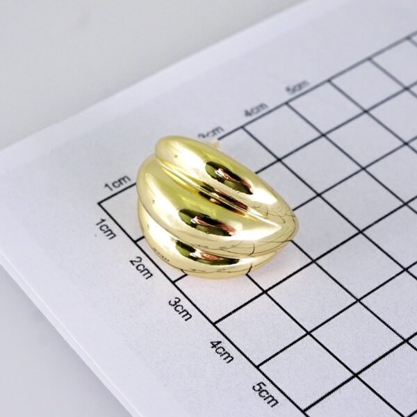 Women Earrings/ Aretes Dama/ Plain/ 14k Real Color// E1613 - Image 3