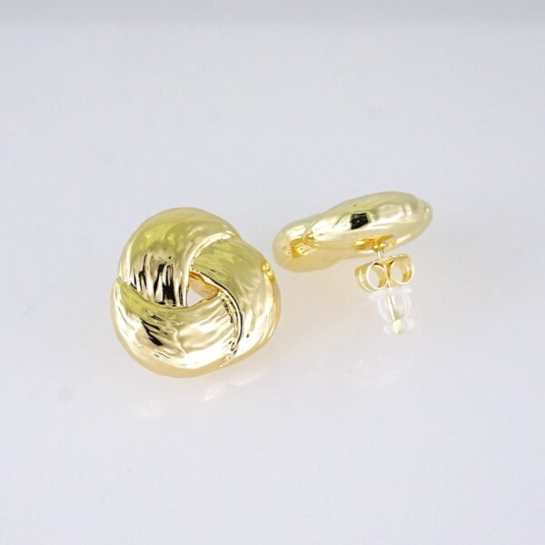 Women Earrings/ Aretes Dama/ Plain/ 14k Real Color// E1614 - Image 2