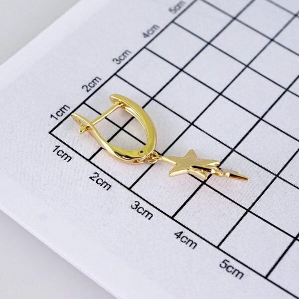 Women Earrings/ Aretes Dama/ Plain/ 14k Real Color// E1616 - Image 3