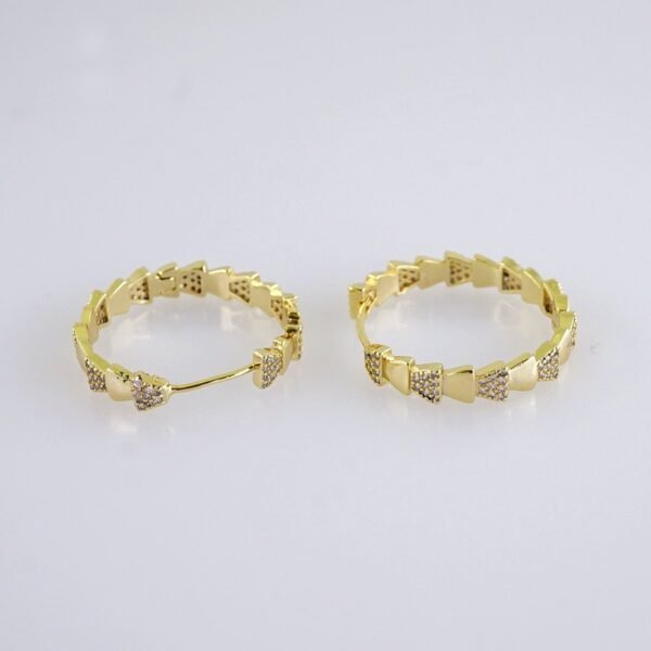 Women Earrings/ Aretes Dama/ Zircon Stone/ 14k Real Color// E1620 - Image 2