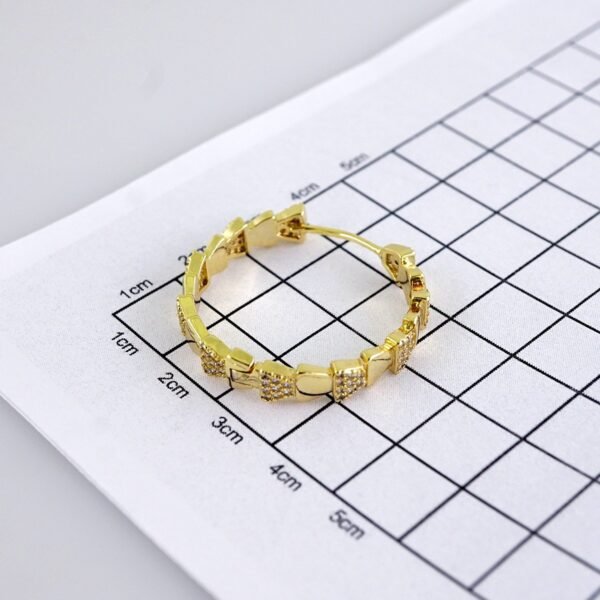 Women Earrings/ Aretes Dama/ Zircon Stone/ 14k Real Color// E1620 - Image 3