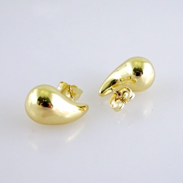 Women Earrings/ Aretes Dama/Plain/14k Real Color// E1621 - Image 2