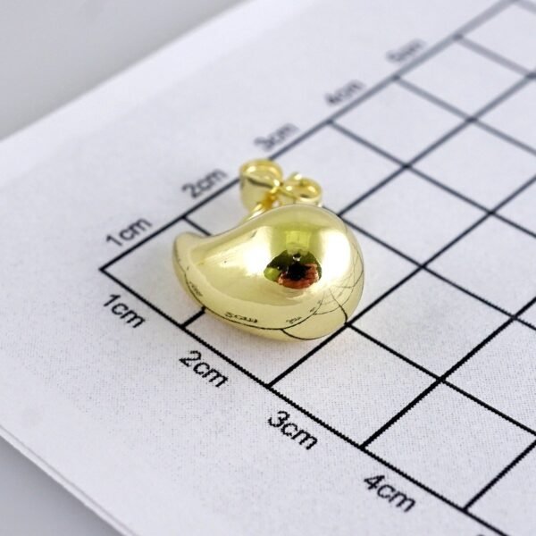 Women Earrings/ Aretes Dama/Plain/14k Real Color// E1621 - Image 3