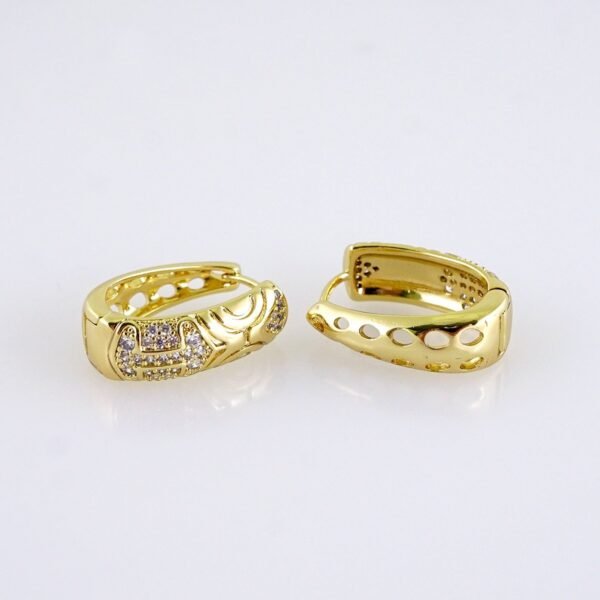 Women Earrings/ Aretes Dama/ Zircon Stone/ 14k Real Color// E1622 - Image 2