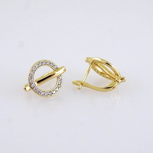 Women Earrings/ Aretes Dama/ Zircon Stone/ 14k Real Color// E1624 - Image 2