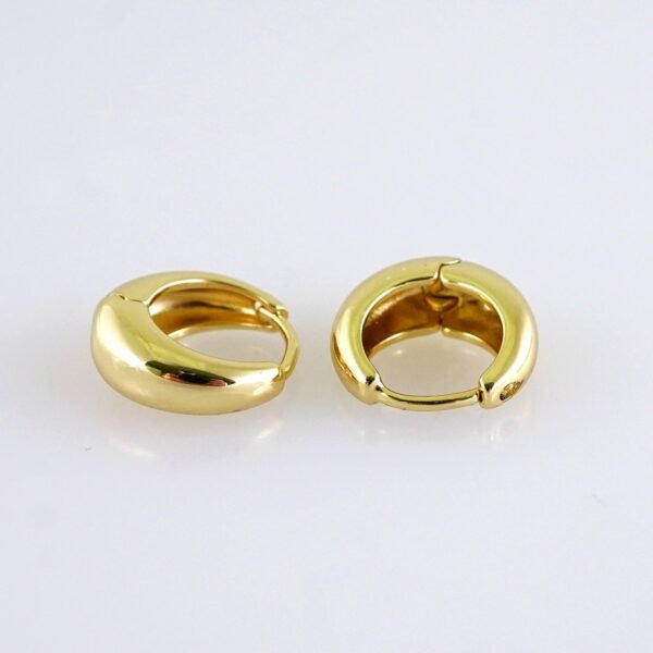 Women Earrings/ Aretes Dama/ Plain/ 14k Real Color/// E1625 - Image 2