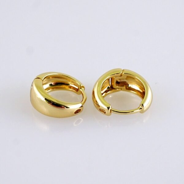 Women Earrings/ Aretes Dama/ Plain/ 14k Real Color// E1626 - Image 2