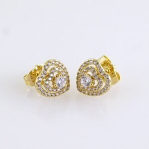 Women Earrings/ Aretes Dama/ Zircon Stone/ 14k Real Color// E1629