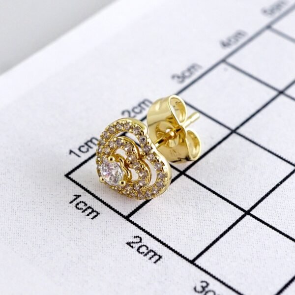 Women Earrings/ Aretes Dama/ Zircon Stone/ 14k Real Color// E1629 - Image 3
