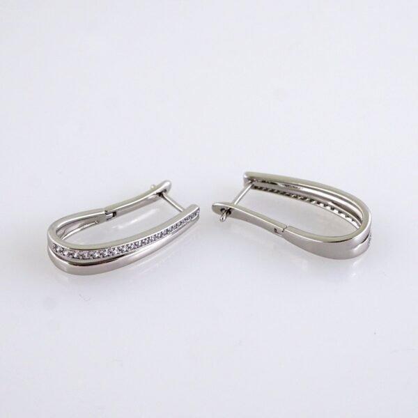 Women Earrings/ Aretes Dama/ Zircon Stone/ Silver Color// E1632 - Image 2