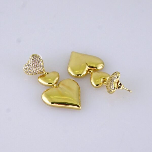 Women Earrings/ Aretes Dama/ Zircon Stone/14K Real Color// E1633 - Image 2
