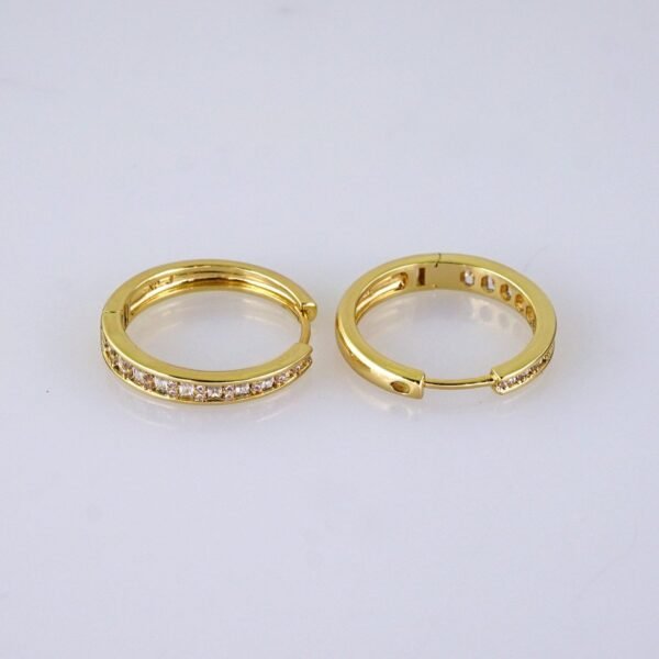Women Earrings/ Aretes Dama/  Zircon Stone/ 14K Real Color/ Stainless Steel// E1637 - Image 2