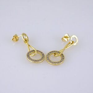 Women Earrings/ Aretes Dama/  Zircon Stone/ 14K Real Color/ Stainless Steel// E1638