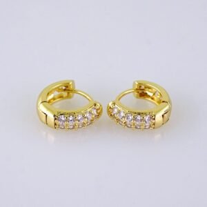 Women Earrings/ Aretes Dama/  Zircon Stone/ 14K Real Color/ Stainless Steel// E1639