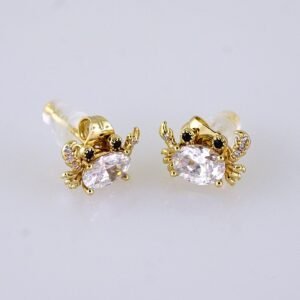 Women Earrings/ Aretes Dama/ Zircon Stone/ 14k Real Color/ Stainless Steel// E1641