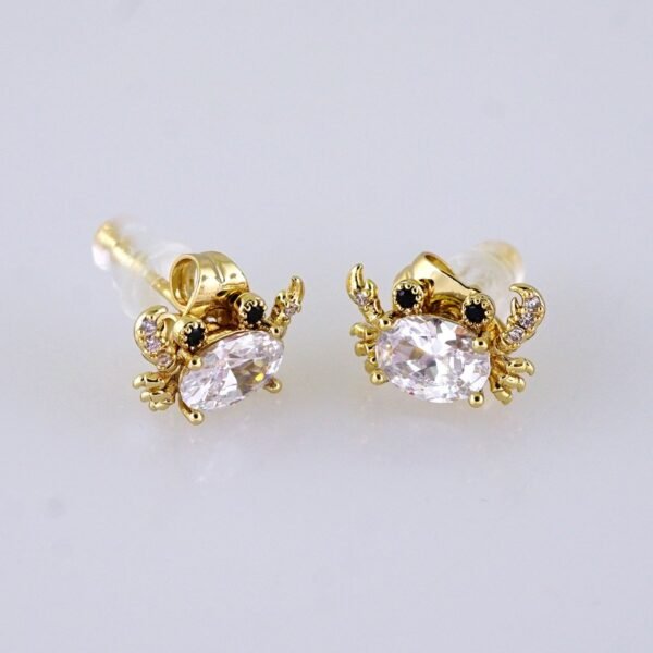Women Earrings/ Aretes Dama/ Zircon Stone/ 14k Real Color/ Stainless Steel// E1641