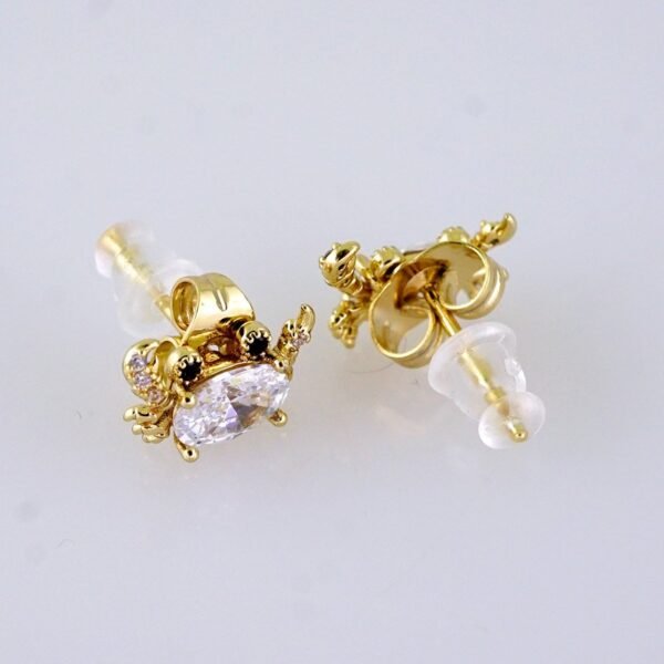 Women Earrings/ Aretes Dama/ Zircon Stone/ 14k Real Color/ Stainless Steel// E1641 - Image 2