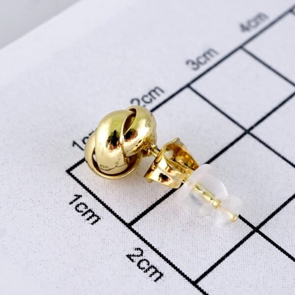 Women Earrings/ Aretes Dama/ Plain/ 14k Real Color/ Stainless Steel// E1642 - Image 3