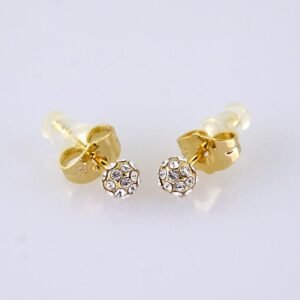 Women Earrings/ Aretes Dama/ Zircon Stone/ 14k Real Color/ Stainless Steel// E1645