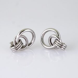 Women Earrings/ Aretes Dama/ Plain/ Silver Color/ Stainless Steel// E1646