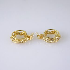 Women Earrings/ Aretes Dama/ Plain/ 14k Real Color/ Stainless Steel//E1651