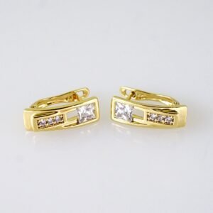 Women Earrings/ Aretes Dama/ Zircon Stone/14K Real Color/Stainless Steel// E1652