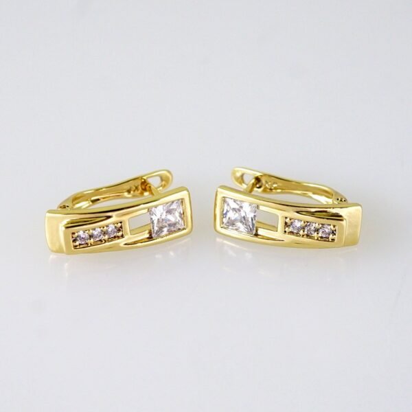 Women Earrings/ Aretes Dama/ Zircon Stone/14K Real Color/Stainless Steel// E1652