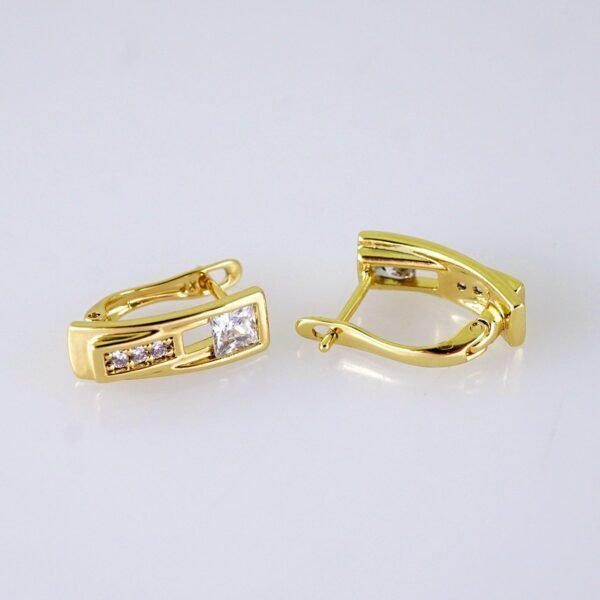 Women Earrings/ Aretes Dama/ Zircon Stone/14K Real Color/Stainless Steel// E1652 - Image 2