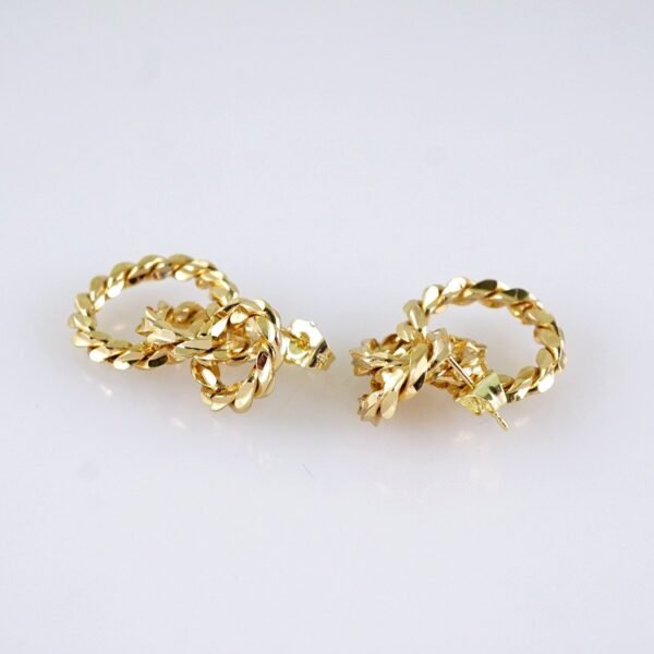 Women Earrings/ Aretes Dama/ Plain/ 14K Real Color/ Stainless Steel// E1664