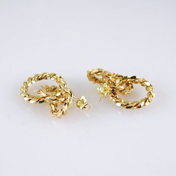 Women Earrings/ Aretes Dama/ Plain/ 14K Real Color/ Stainless Steel// E1664 - Image 2