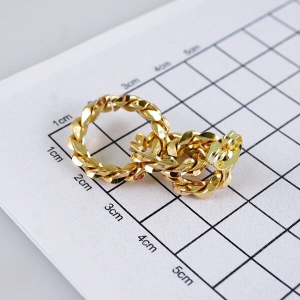 Women Earrings/ Aretes Dama/ Plain/ 14K Real Color/ Stainless Steel// E1664 - Image 3