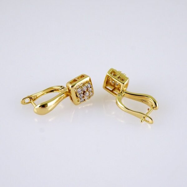 Women Earrings/ Aretes Dama/ Zircon Stone/ 14K Real Color/ Stainless Steel// E1665 - Image 2