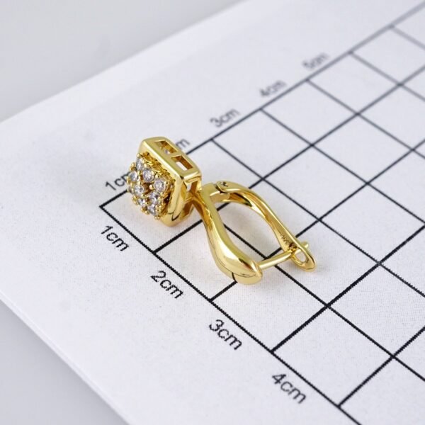 Women Earrings/ Aretes Dama/ Zircon Stone/ 14K Real Color/ Stainless Steel// E1665 - Image 3