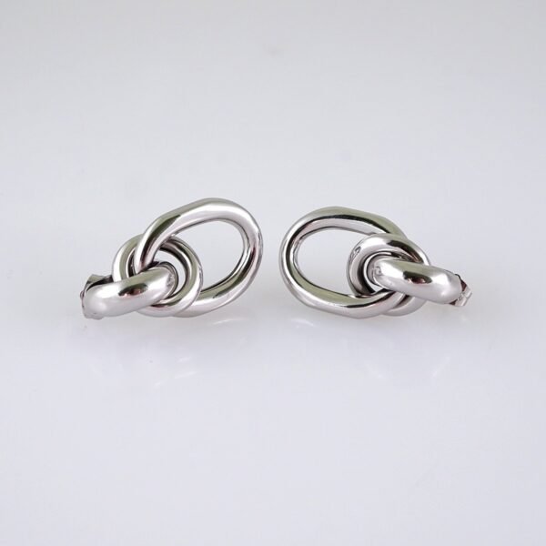 Women Earrings/ Aretes Dama/ Plain/ Silver Color/ Stainless Steel// E1667