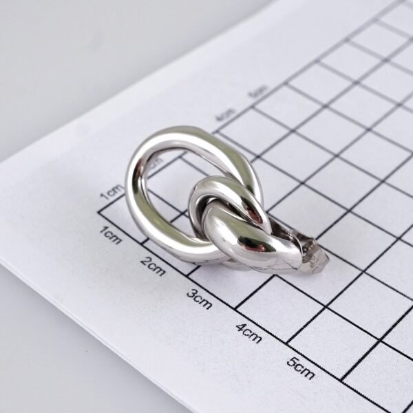 Women Earrings/ Aretes Dama/ Plain/ Silver Color/ Stainless Steel// E1667 - Image 3