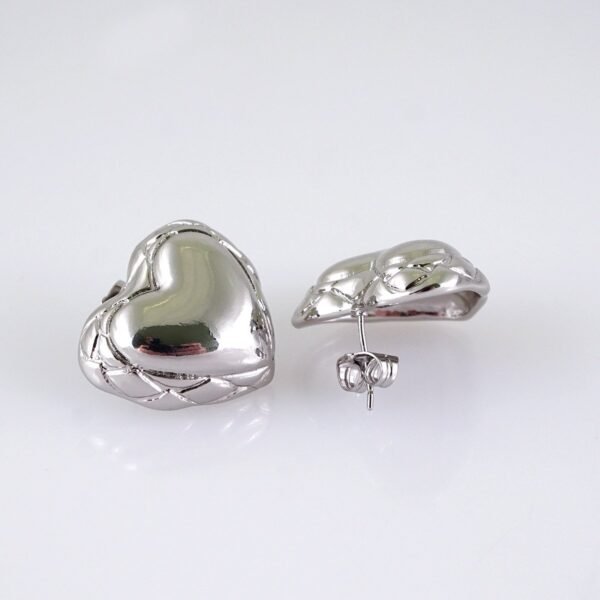 Women Earrings/ Aretes Dama/ Plain/ Silver Color/ Stainless Steel// E1668 - Image 2