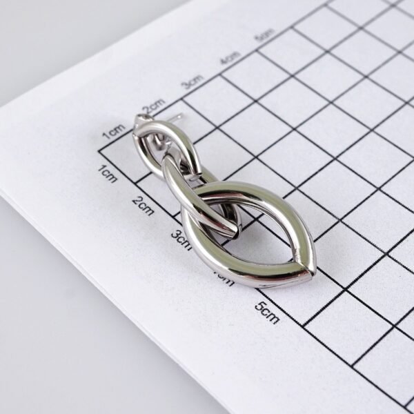 Women Earrings/ Aretes Dama/ Plain/ Silver Color/ Stainless Steel// E1669 - Image 3
