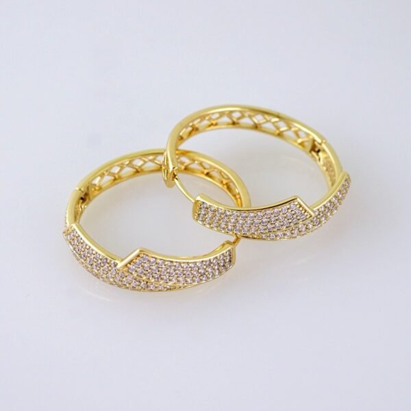 Women Earrings/ Aretes Dama/ Zircon Stone/ 14K Real Color/ Stainless Steel// E1670 - Image 2