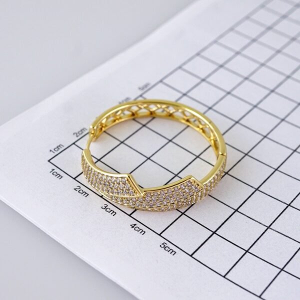 Women Earrings/ Aretes Dama/ Zircon Stone/ 14K Real Color/ Stainless Steel// E1670 - Image 3