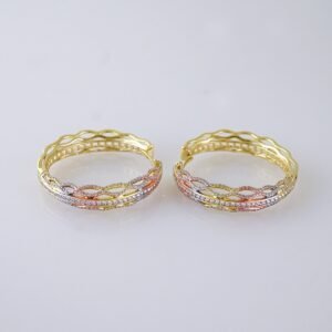 Women Earrings/ Aretes Dama/ Zircon Stone/ Three Color/ Stainless Steel// E1671