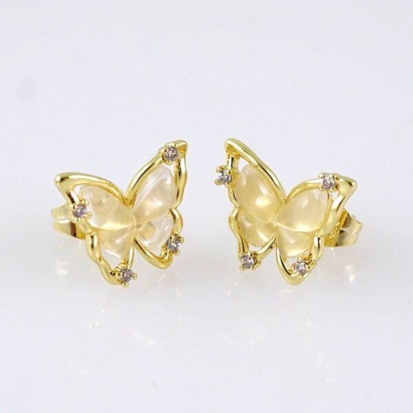 Women Earrings/ Aretes Dama/ Zircon Stone/ 14K Real Color/ Stainless Steel// E1706