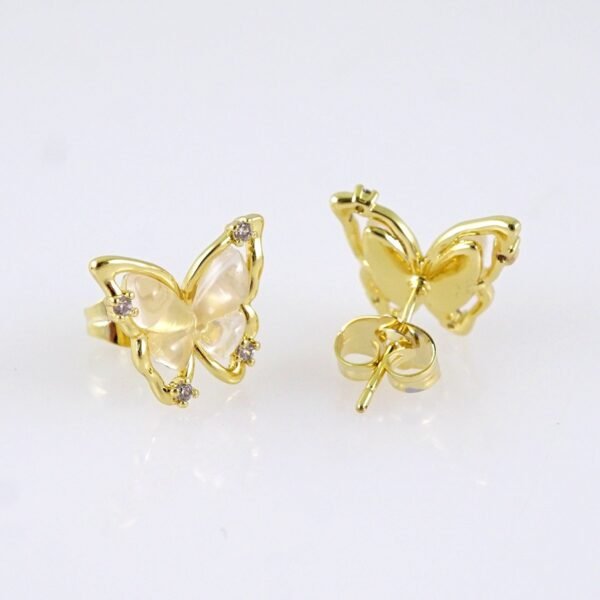 Women Earrings/ Aretes Dama/ Zircon Stone/ 14K Real Color/ Stainless Steel// E1706 - Image 2