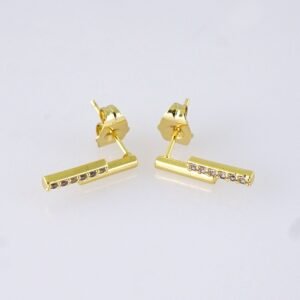 Women Earrings/ Aretes Dama/ Zircon Stone/ 14K Real Color/ Stainless Steel// E1714