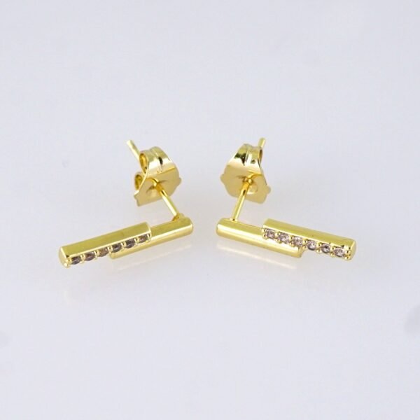 Women Earrings/ Aretes Dama/ Zircon Stone/ 14K Real Color/ Stainless Steel// E1714