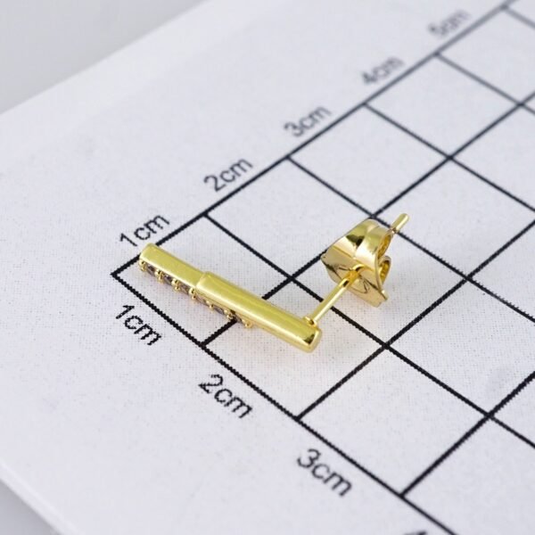 Women Earrings/ Aretes Dama/ Zircon Stone/ 14K Real Color/ Stainless Steel// E1714 - Image 3
