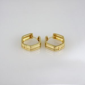 Earrings Woman/ Aretes Dama/ Plain/ 14K Real Color// E0172