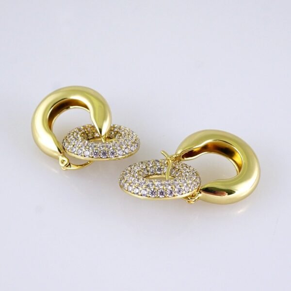 E1736 Women's Earrings - Aretes Dama - Zircon Stone - 14K Real Color