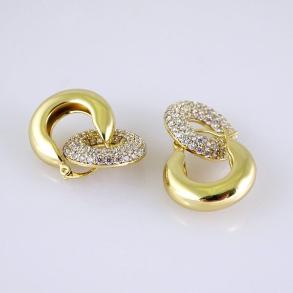 E1736 Women's Earrings - Aretes Dama - Zircon Stone - 14K Real Color - Image 2